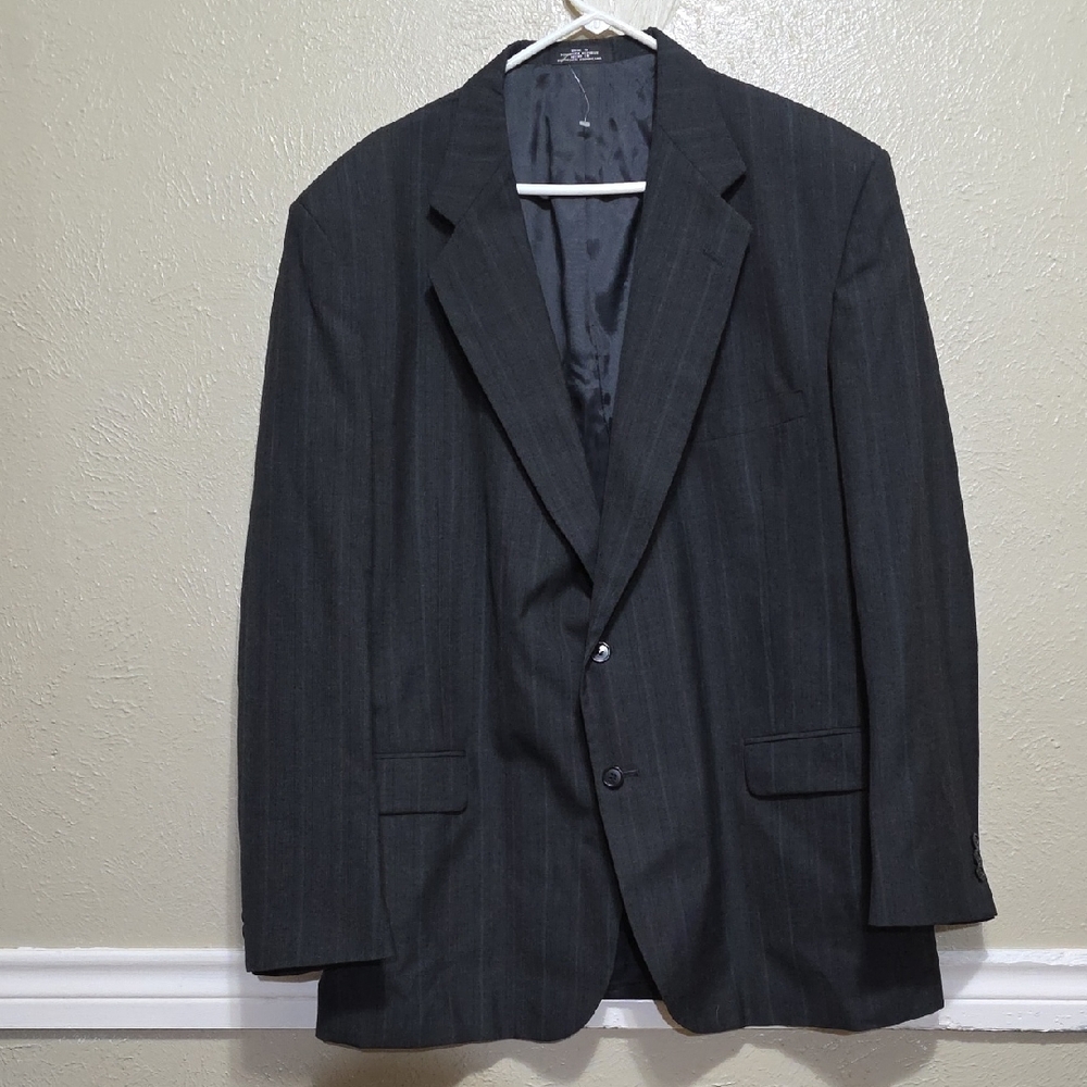 Towncraft Classic Gray Men's Blazer Size 48L Wool blend‎ Formal Office , Wedding